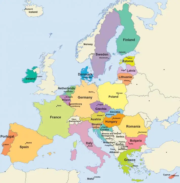 EU countries Map